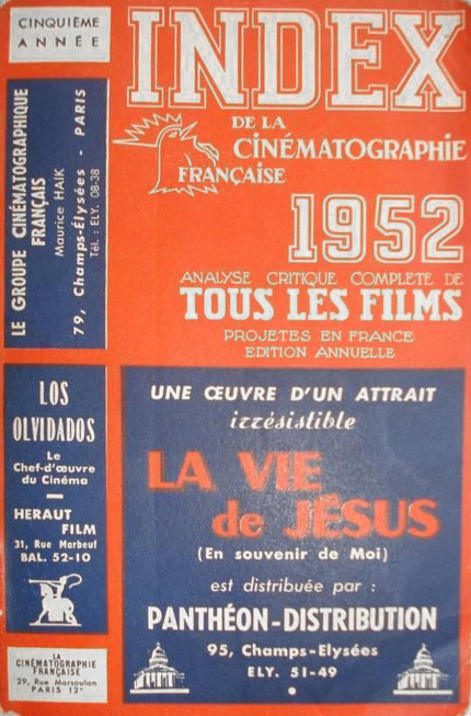 Couverture du livre : Index de la Cinématographie française 1952