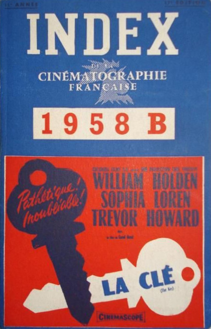 Couverture du livre : Index de la Cinématographie française 1958 B