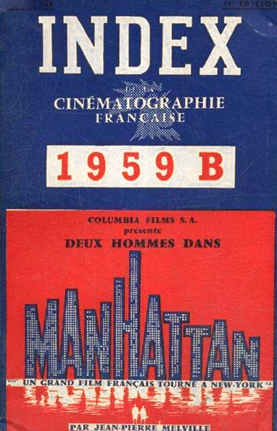 Couverture du livre : Index de la Cinématographie française 1959 B