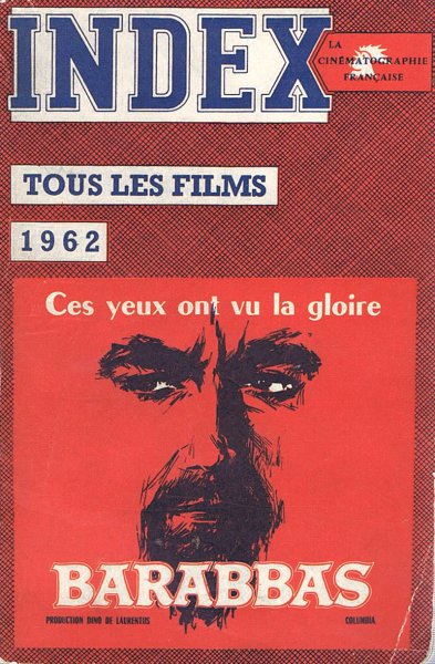 Couverture du livre : Index de la Cinématographie française 1962