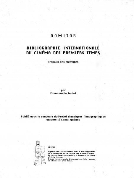 Couverture du livre: Bibliographie internationale sur le cinéma des premiers temps