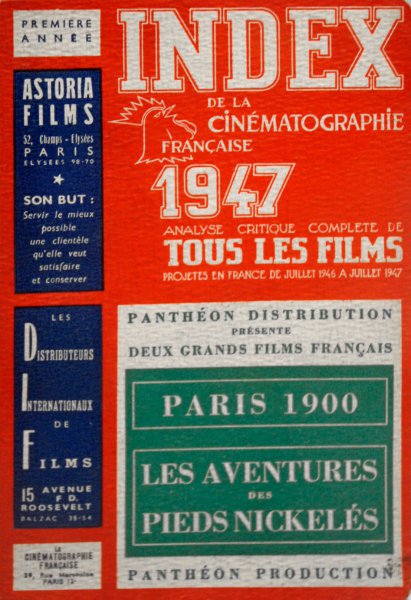 Couverture du livre : Index de la Cinématographie française 1947