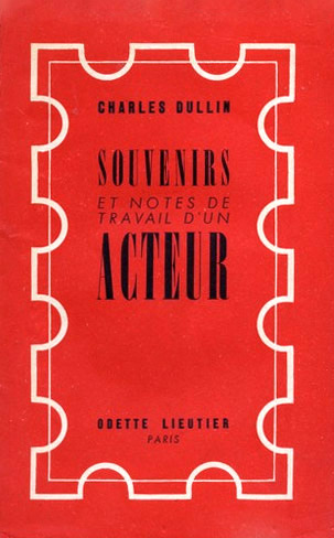 Book cover: Souvenirs et notes de travail d'un acteur