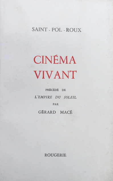 Book cover: Cinéma vivant