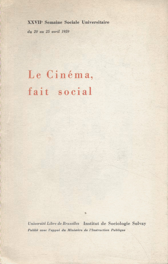 Book cover: Le cinéma, fait social