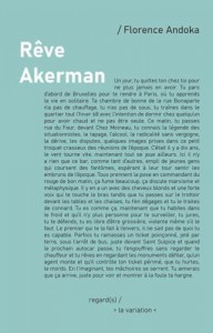 Couverture du livre Rêve Akerman par Florence Andoka