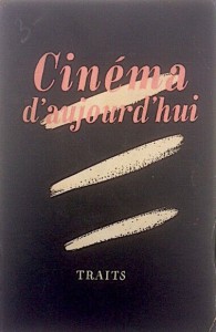 Couverture du livre Cinéma d'aujourd'hui par Collectif dir. Serge Lang