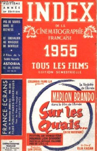 Couverture du livre Index de la Cinématographie française 1955 A par Collectif