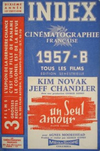 Couverture du livre Index de la Cinématographie française 1957 B par Collectif