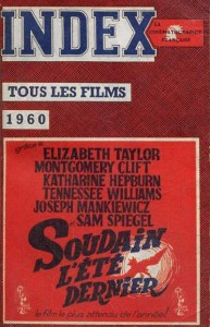 Couverture du livre Index de la Cinématographie française 1960 par Dir.